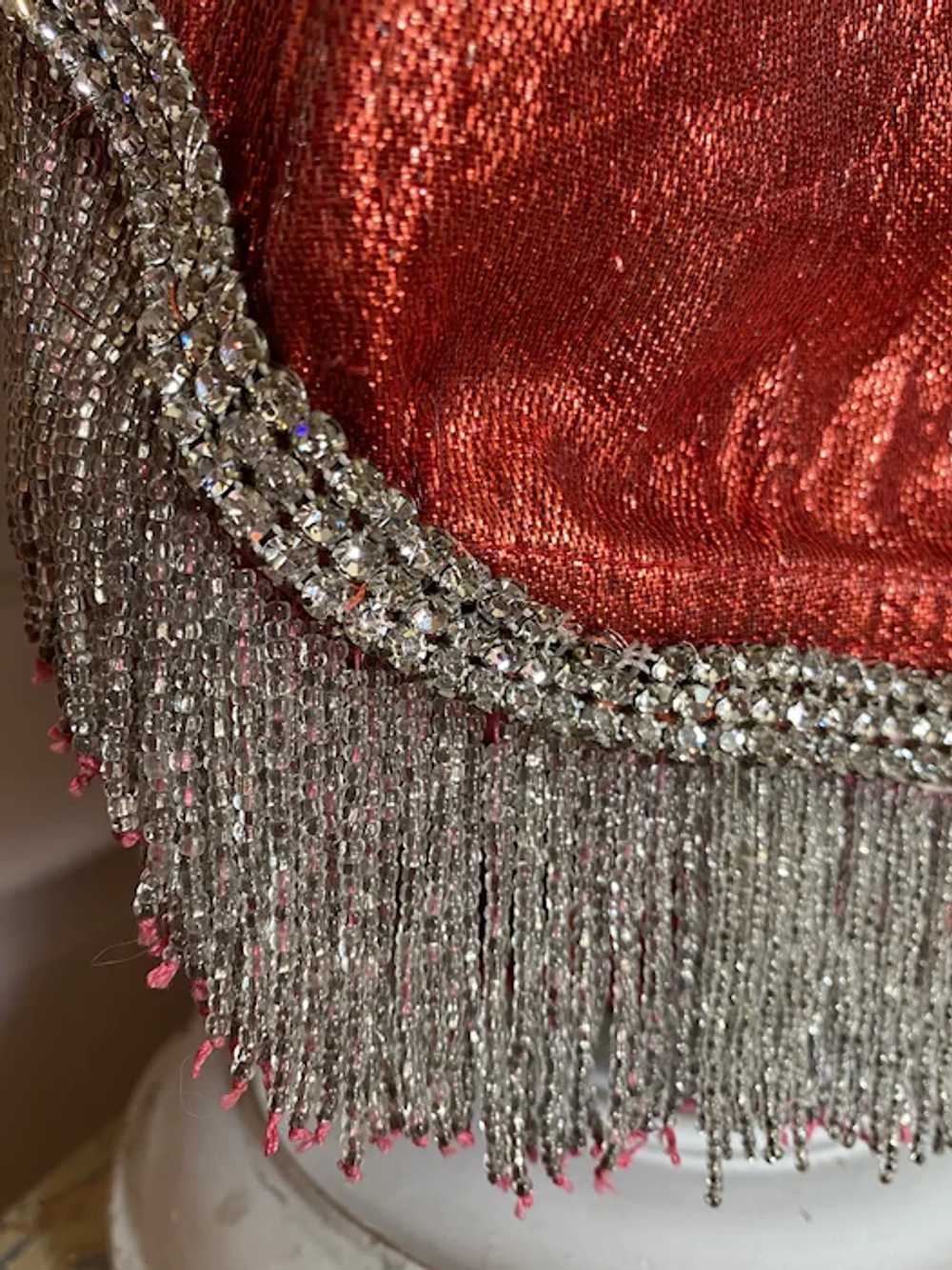 RARE Vintage Showgirl Burlesque Thong Costume Pink Beads Appliqué