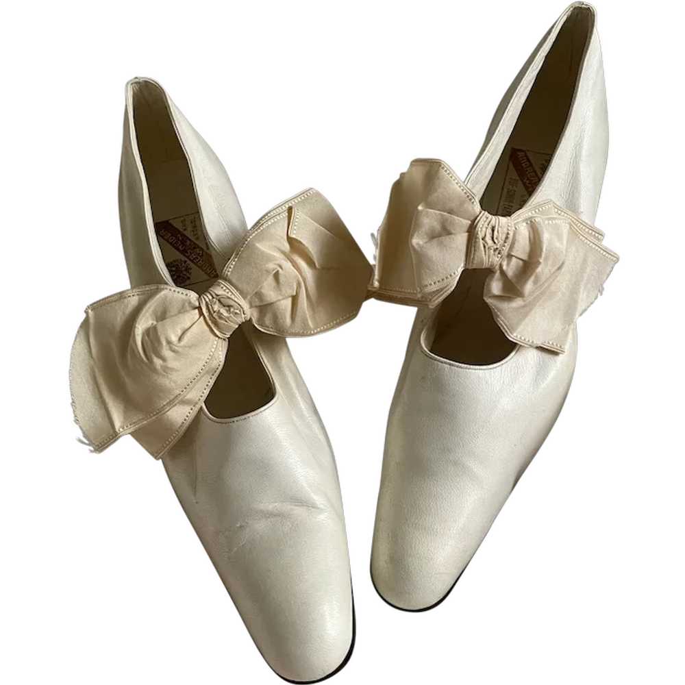 INCREDIBLE Antique Edwardian Wedding Shoes UNWORN… - image 1