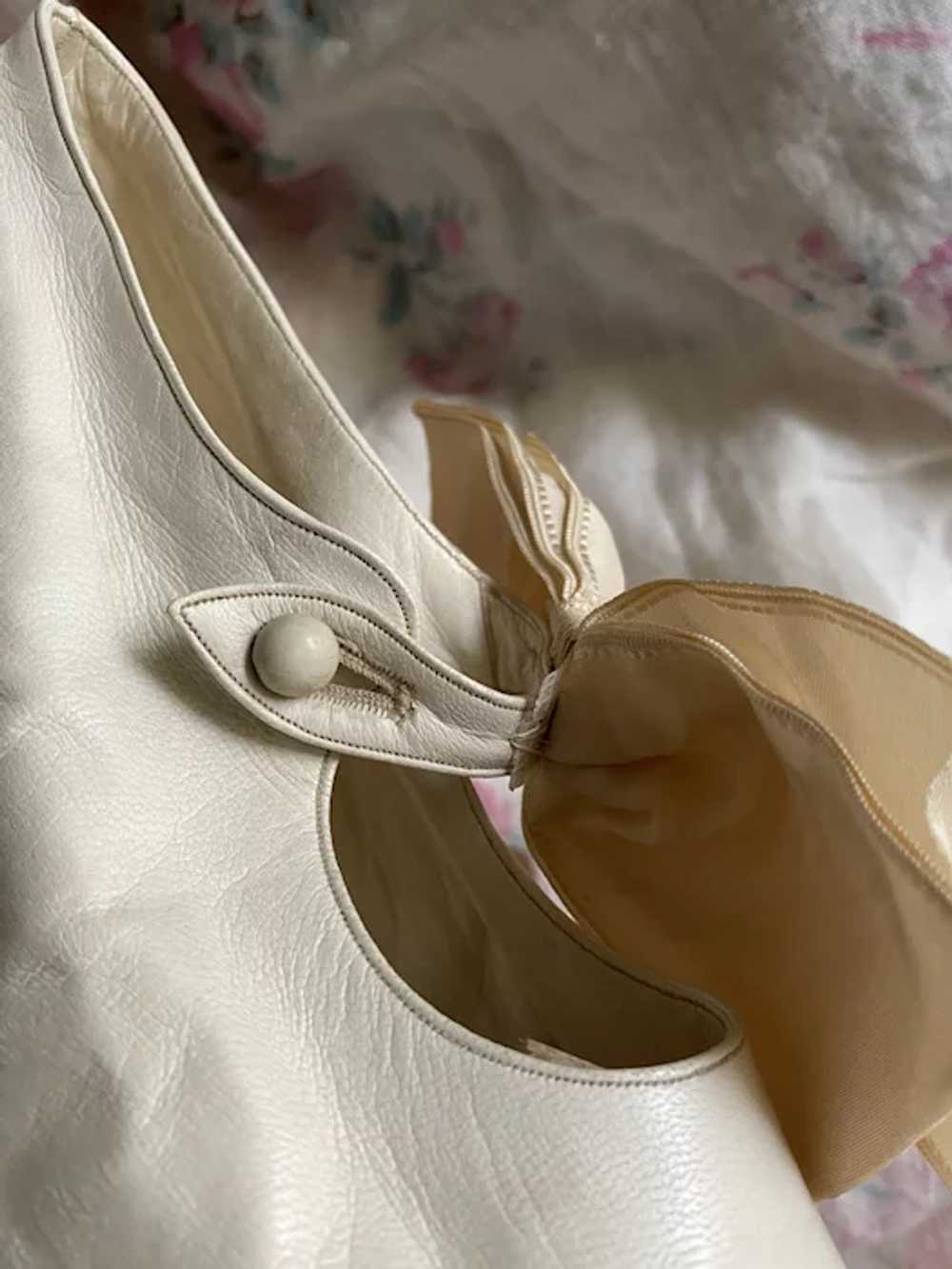 INCREDIBLE Antique Edwardian Wedding Shoes UNWORN… - image 6