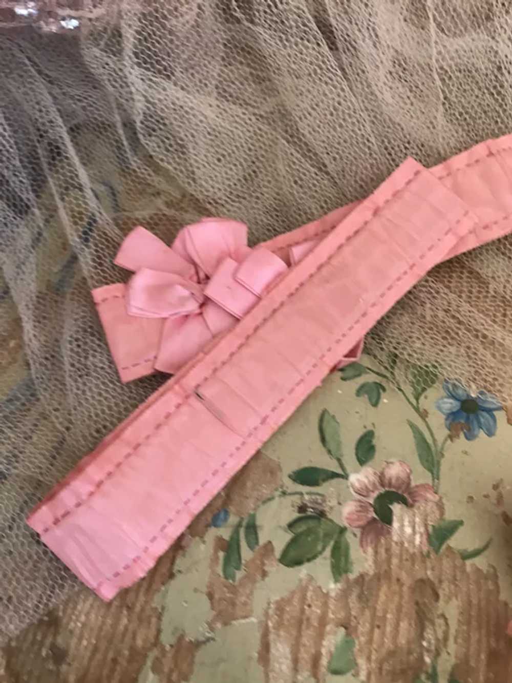 Bella Bordello Vintage Pink Silk Garters Ribbonwo… - image 3