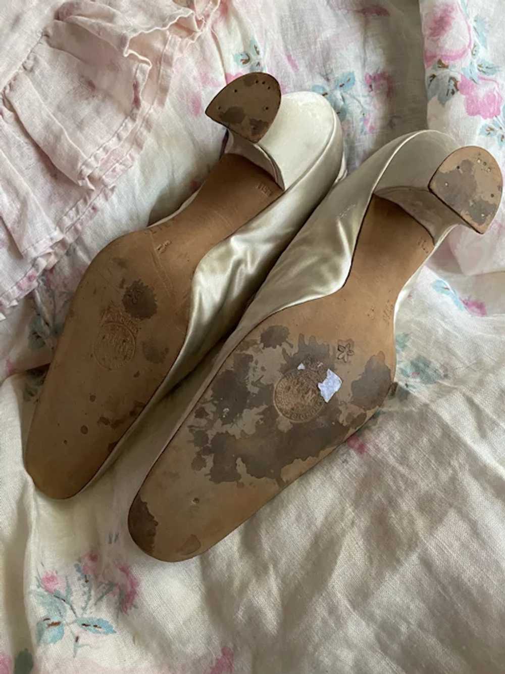 Gorgeous Antique Edwardian Swedish Bridal Shoes I… - image 12