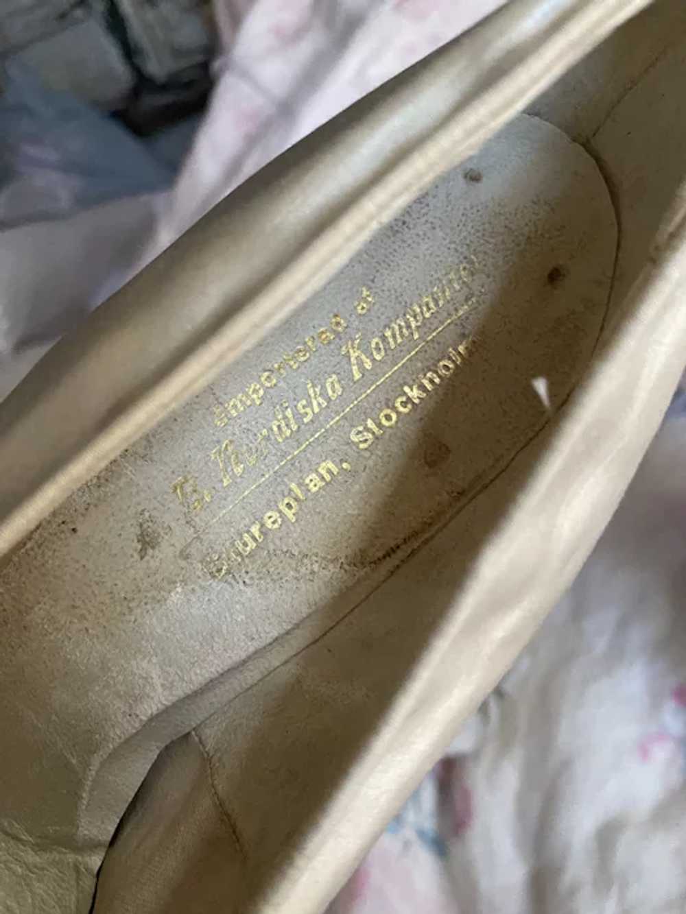 Gorgeous Antique Edwardian Swedish Bridal Shoes I… - image 8