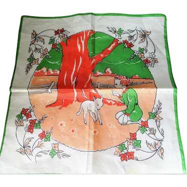 ADORABLE Vintage 1950s Hanky Childrens Handkerchie