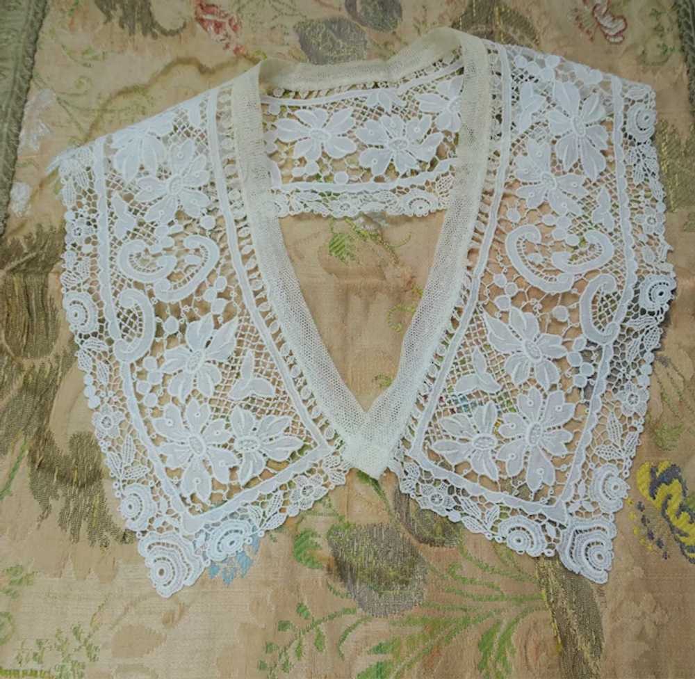 ANTIQUE French Lace Collar,Mixed French Lace,Flap… - image 3