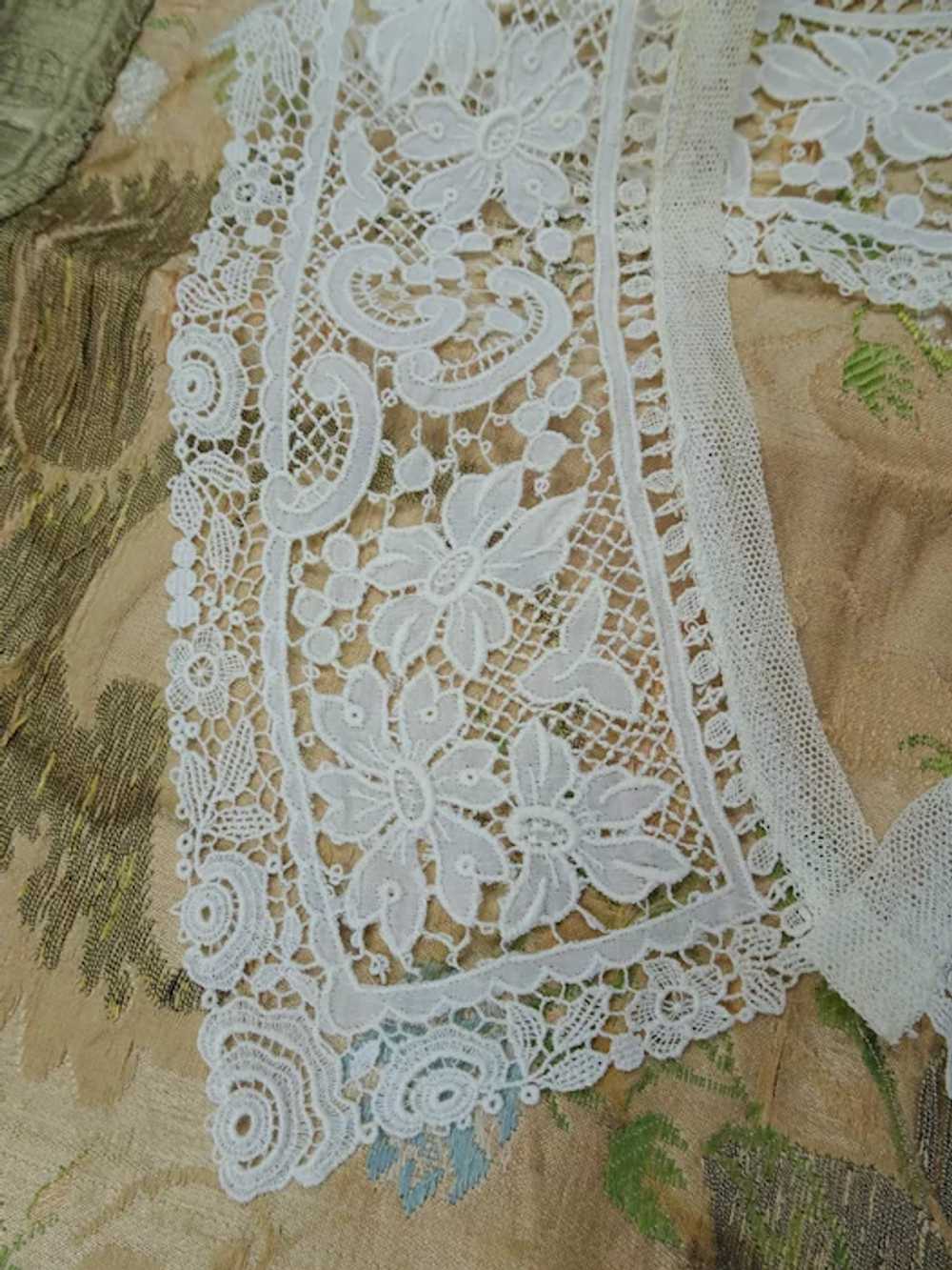 ANTIQUE French Lace Collar,Mixed French Lace,Flap… - image 4