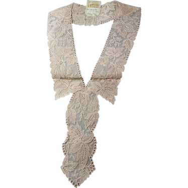1920s Antique ART DECO French Netted Lace Embroid… - image 1