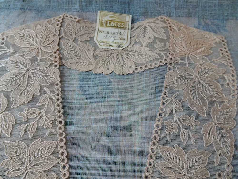 1920s Antique ART DECO French Netted Lace Embroid… - image 3