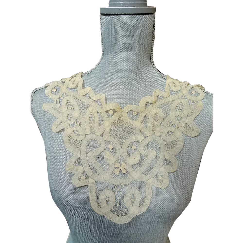 LOVELY Victorian French Lace Collar,Hand Made Cre… - image 1