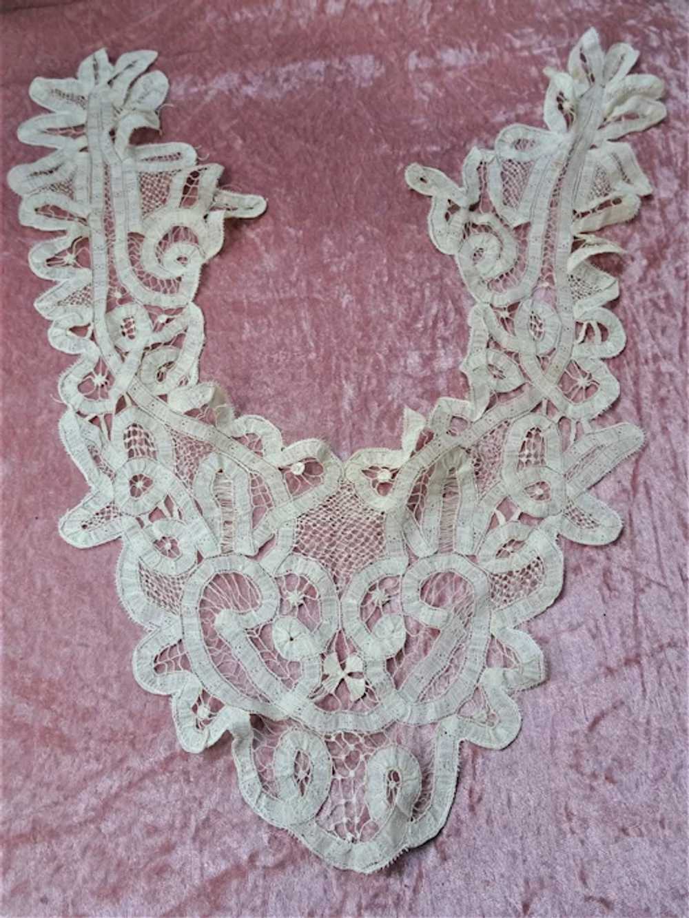 LOVELY Victorian French Lace Collar,Hand Made Cre… - image 2