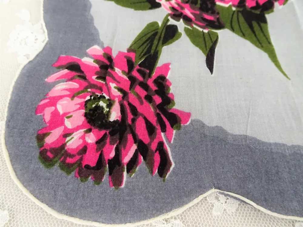 BEAUTIFUL Vintage Printed Floral Hanky, CAROL STA… - image 2
