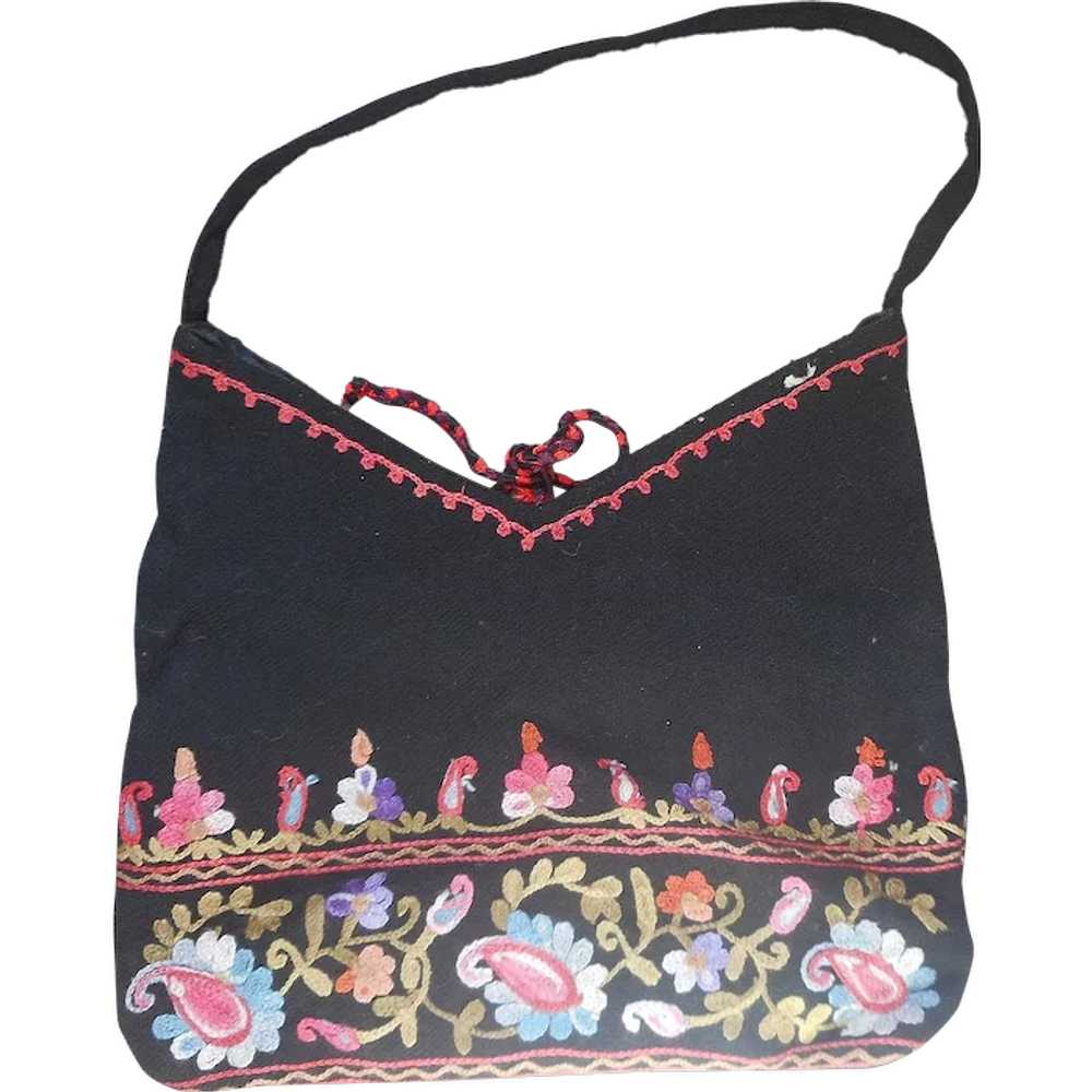 Purse Made From Vintage Kashmiri Wool Embroidery - image 1