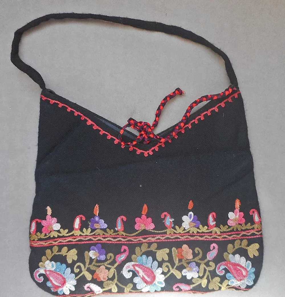 Purse Made From Vintage Kashmiri Wool Embroidery - image 3