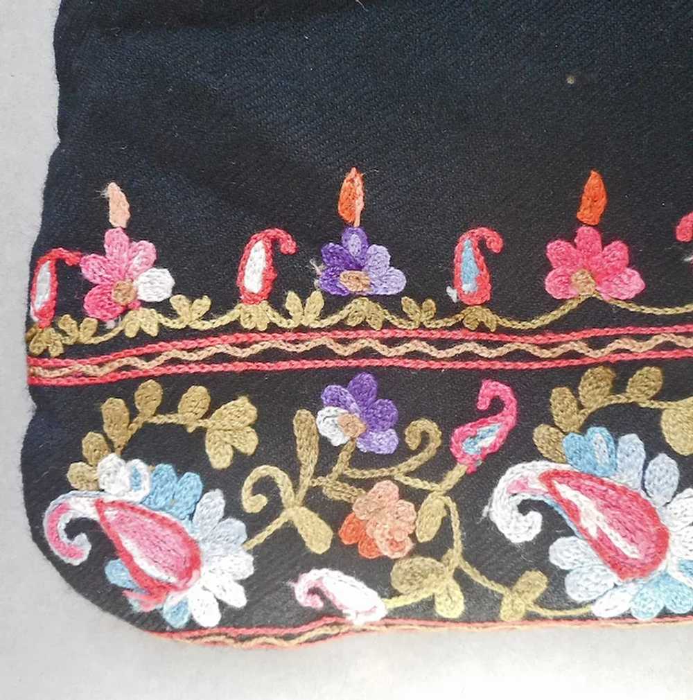 Purse Made From Vintage Kashmiri Wool Embroidery - image 7