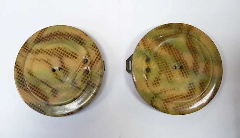 Art Deco 2 Piece Celluloid Button Buckle - image 2