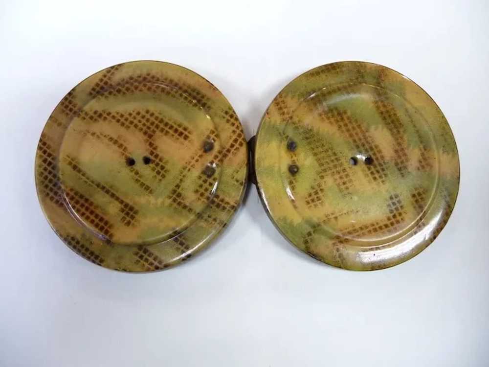 Art Deco 2 Piece Celluloid Button Buckle - image 3