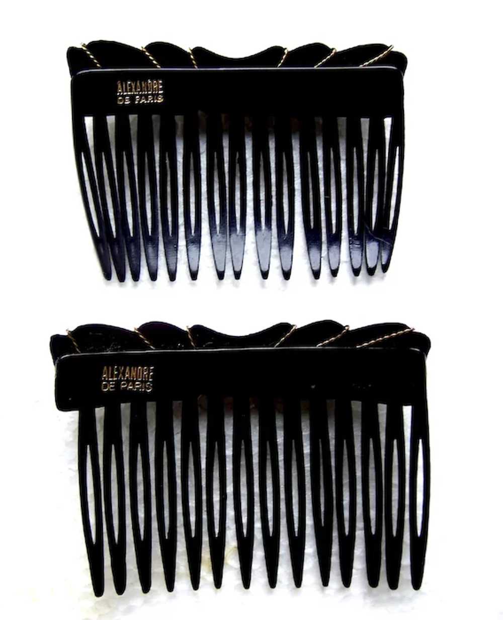 Matched pair Alexandre de Paris signed hair combs… - image 3