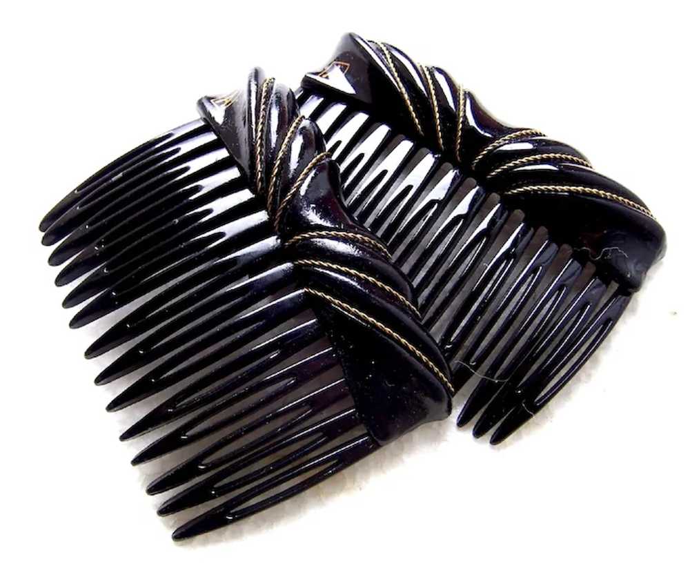 Matched pair Alexandre de Paris signed hair combs… - image 7