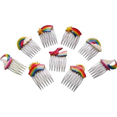 Nine miniature hair combs for doll or child - image 1