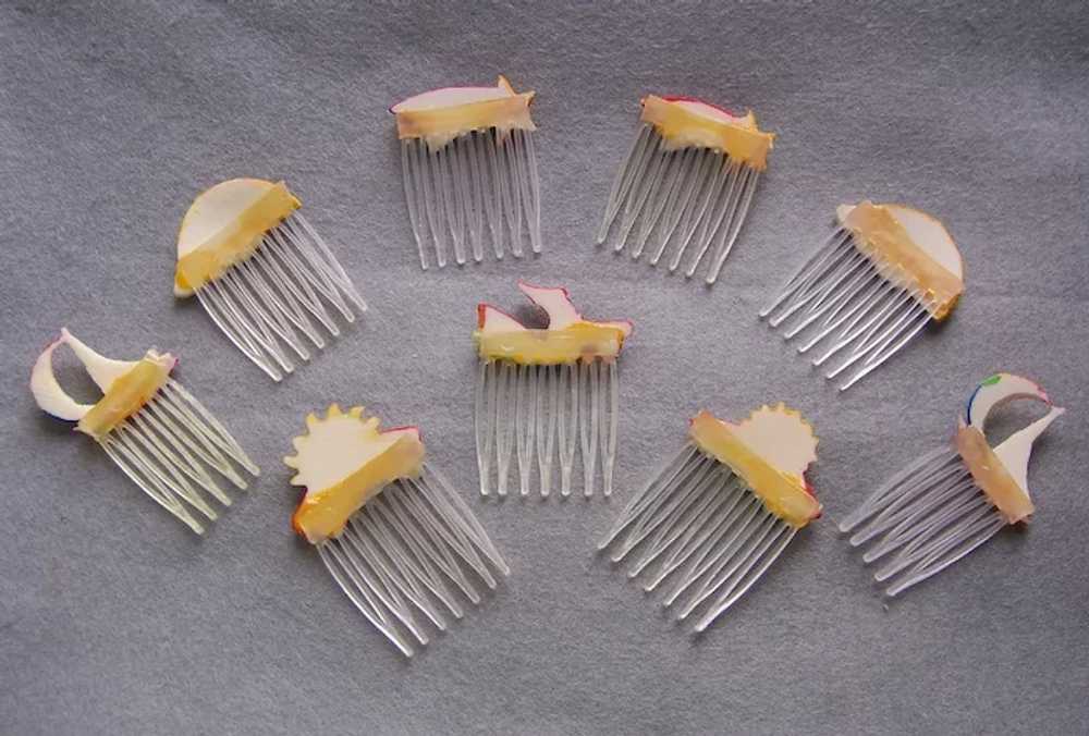 Nine miniature hair combs for doll or child - image 2