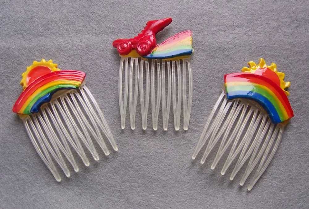 Nine miniature hair combs for doll or child - image 6