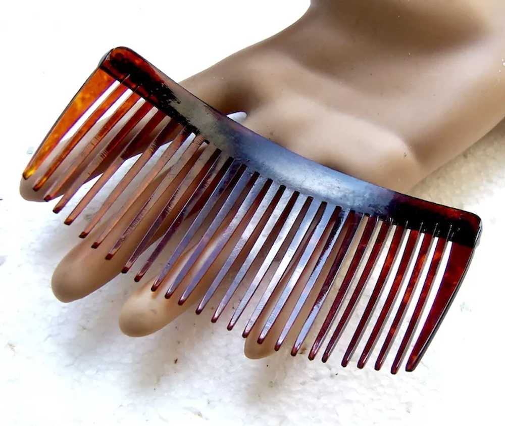 Late Victorian hair comb faux pearl back comb hai… - image 5