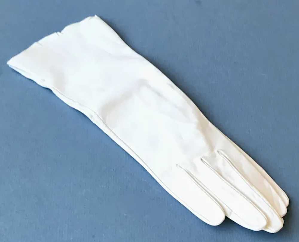 Ladies White Leather Gloves - image 2