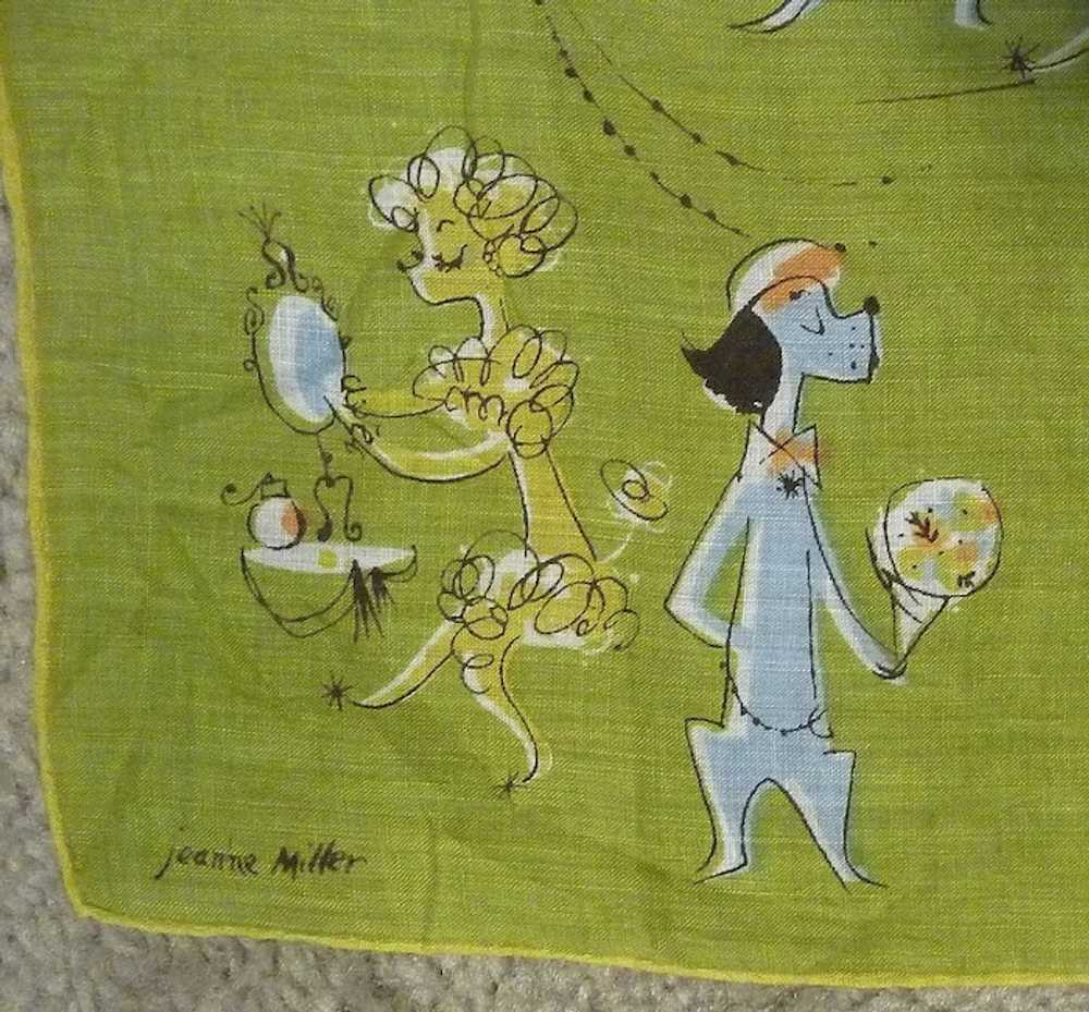 Vintage Cotton JEANNE MILLER Novelty Hankie Handk… - image 8