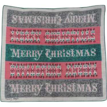 Tammis Keefe Unusual Christmas Xmas Hanky Handker… - image 1