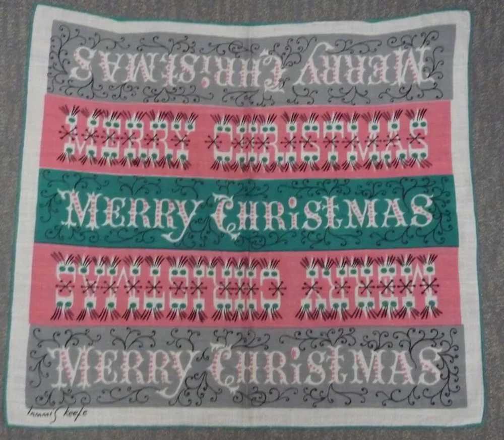 Tammis Keefe Unusual Christmas Xmas Hanky Handker… - image 3