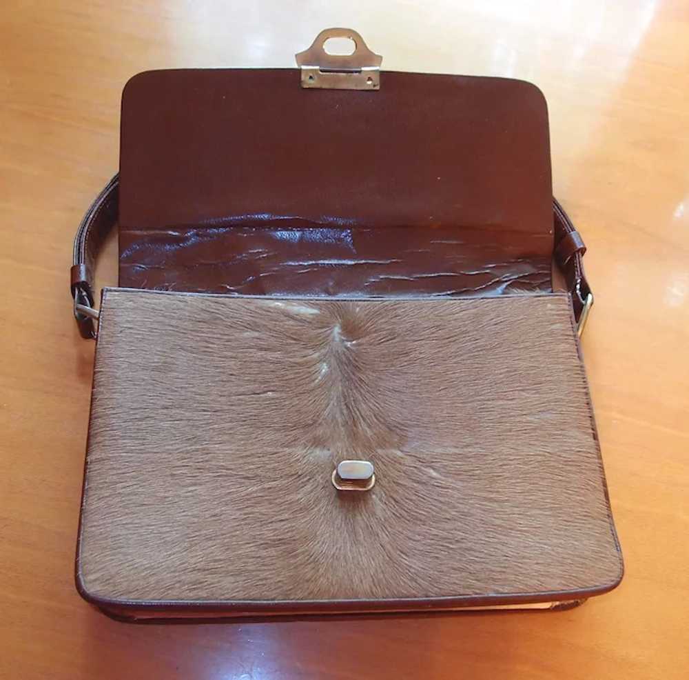 Unusual Leather Deer Skin Handbag - image 6