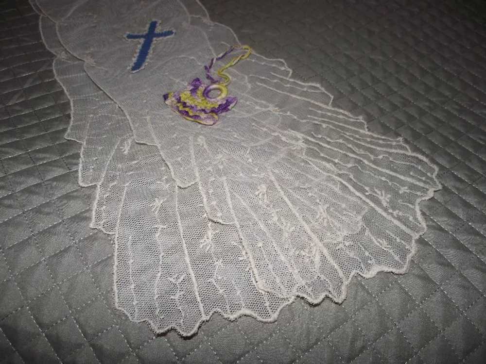 Hand Crochet Cross and Angel and a 1920s Lace Col… - image 3