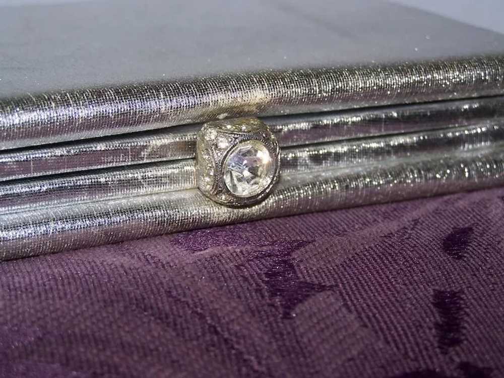 After Five Silver Lame` Clutch Coin Purse 24 Rhin… - image 2