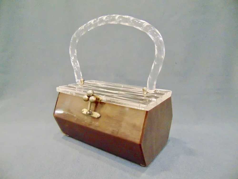 Charles Kahn 1950s Lucite Vinyl Purse