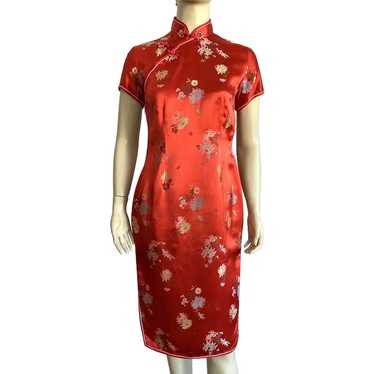 Women Summer Qipao Dress Chinese Sexy Short Silk Satin Cheongsam