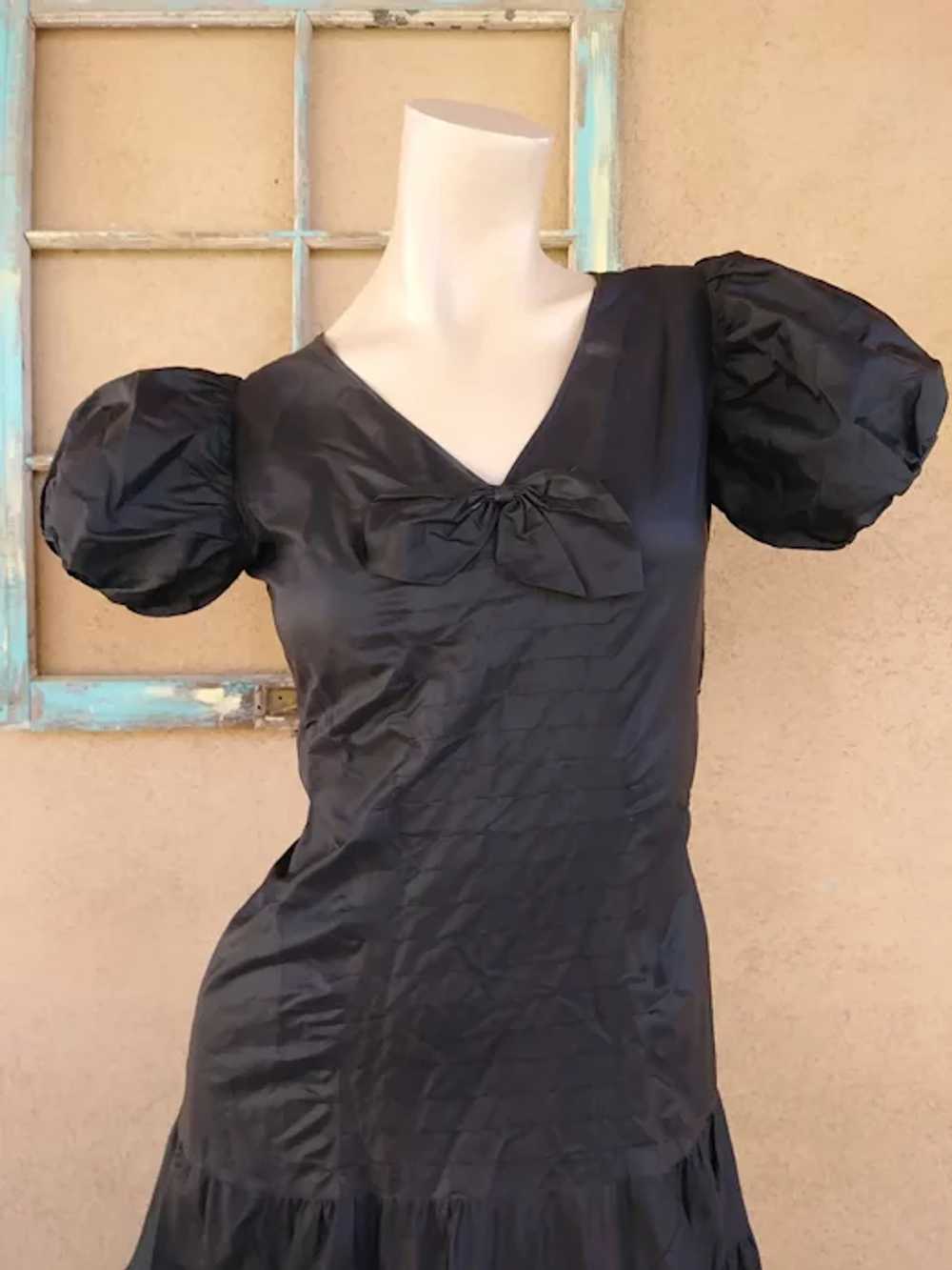 1930s Black Taffeta Evening Gown - image 2