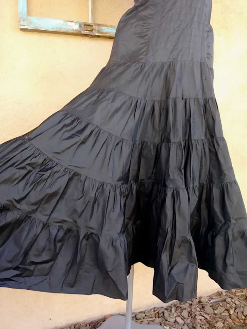 1930s Black Taffeta Evening Gown - image 3