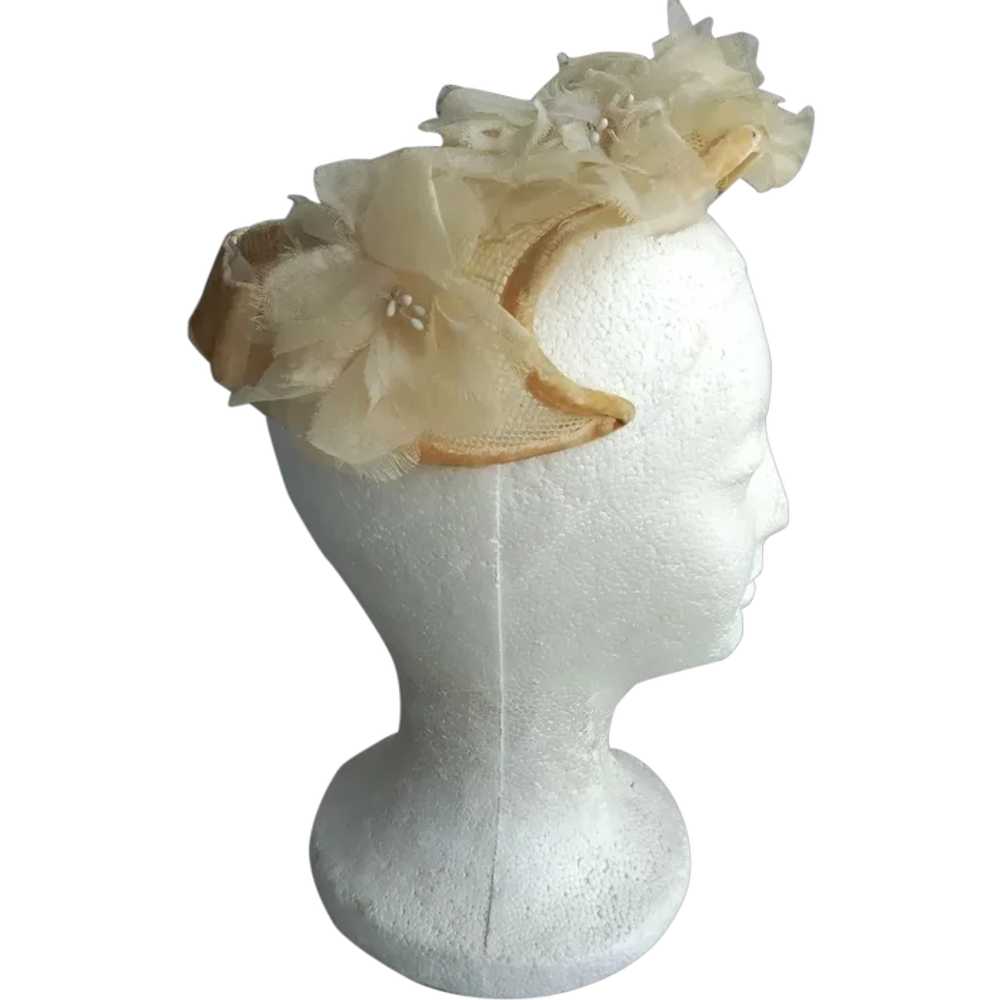 1950s Bridal Hat Juliette Caplet - image 1