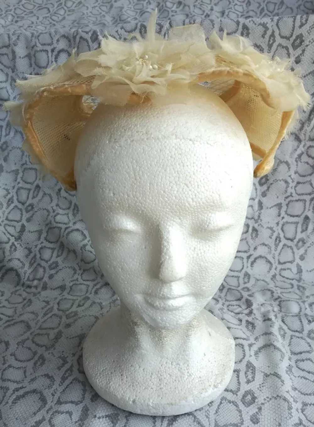 1950s Bridal Hat Juliette Caplet - image 3