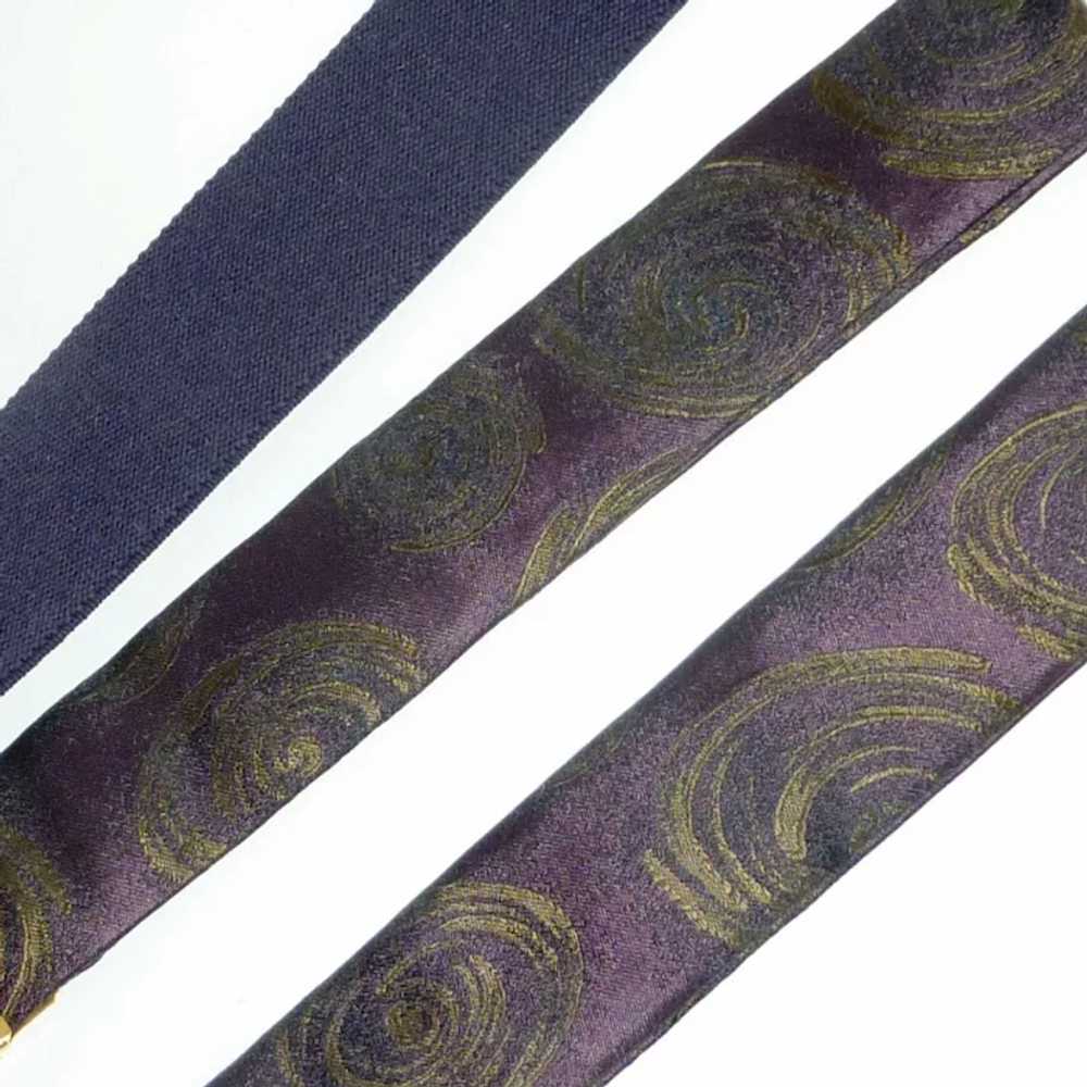 Whirlwind Brown on Purple Men Suspenders Braces - image 3