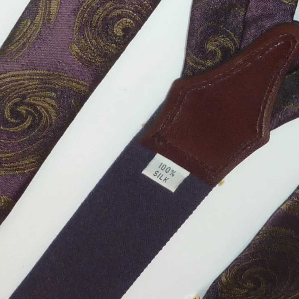 Whirlwind Brown on Purple Men Suspenders Braces - image 4