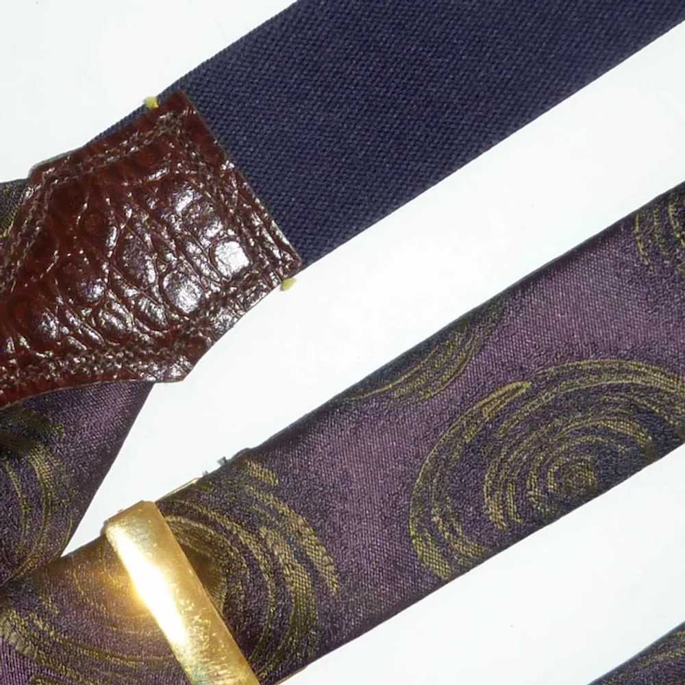 Whirlwind Brown on Purple Men Suspenders Braces - image 5