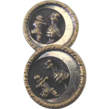 Rare Pair of Vintage Cossack Dancer Buttons