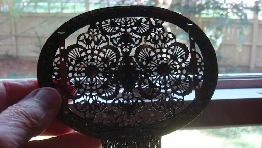 Huge Open Work Intricate Design Ladies Belt Buckl… - image 8