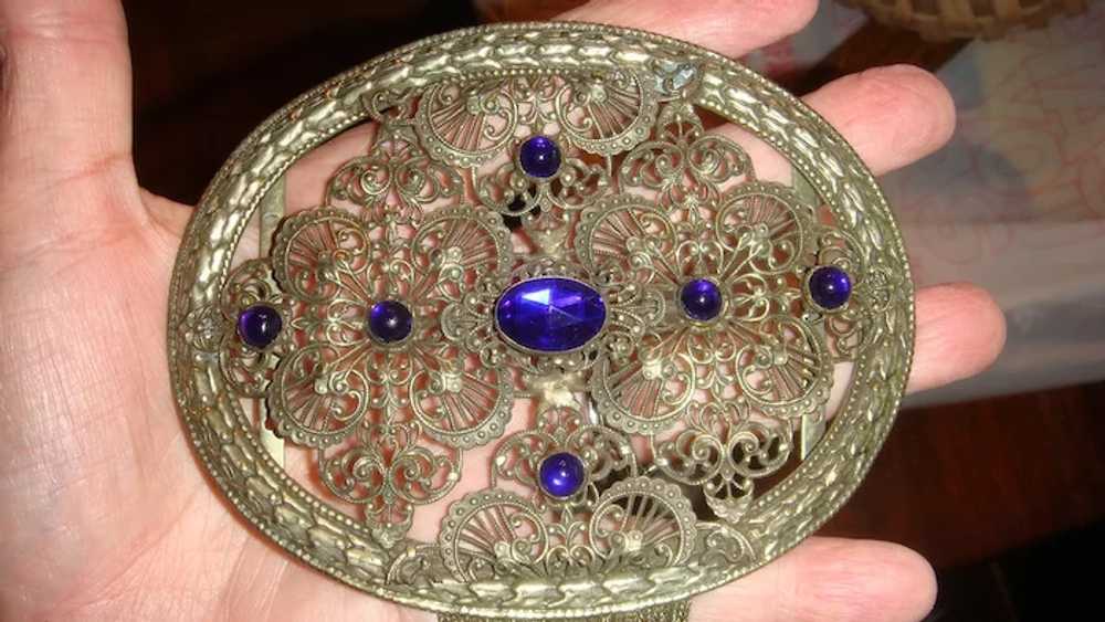 Huge Open Work Intricate Design Ladies Belt Buckl… - image 9