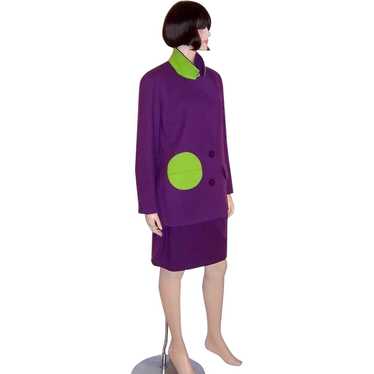 Violet and Chartreuse Woolen Suit by "Arabella Pol