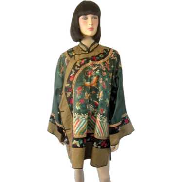 Forest Green Chinese Embroidered Jacket - image 1