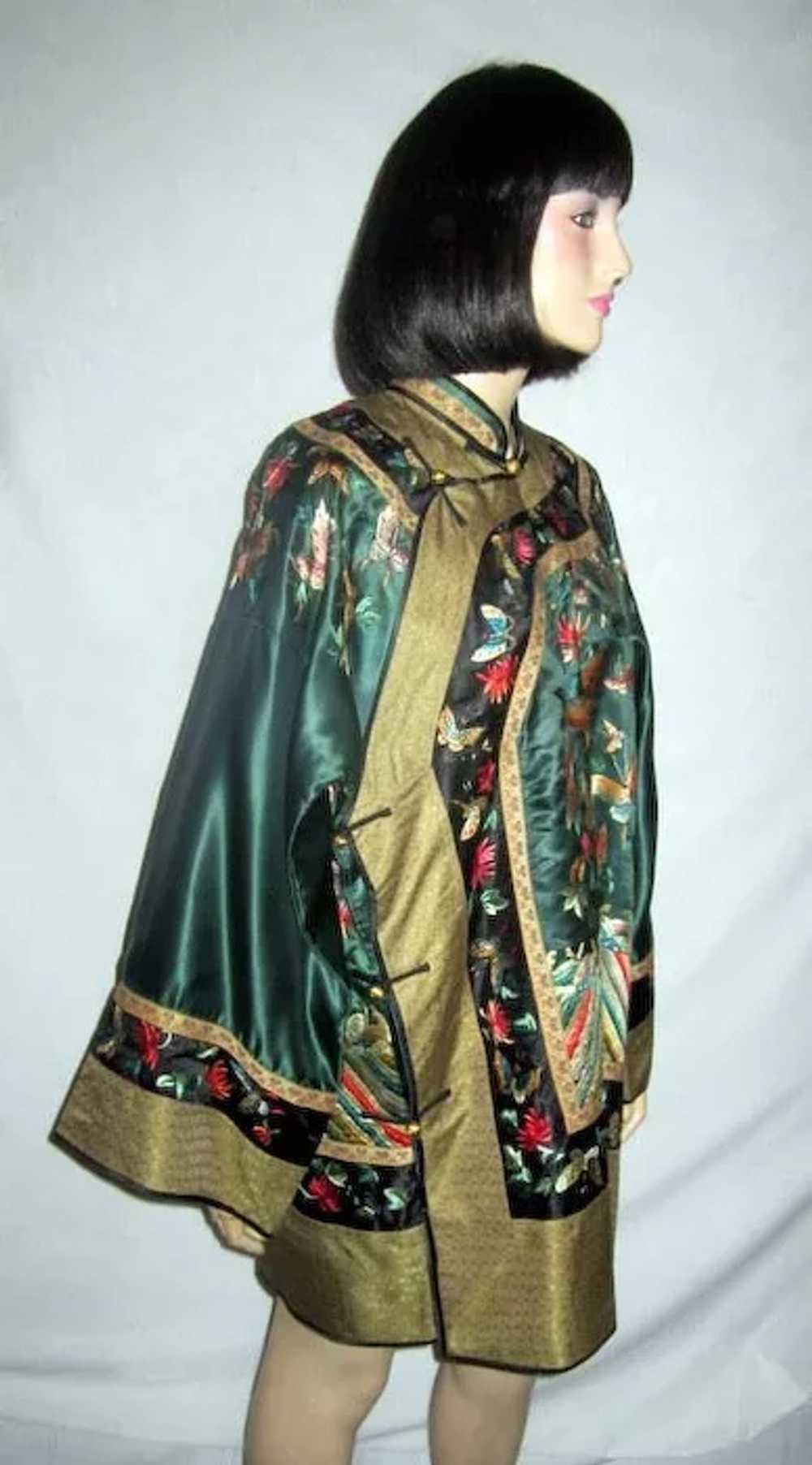 Forest Green Chinese Embroidered Jacket - image 3