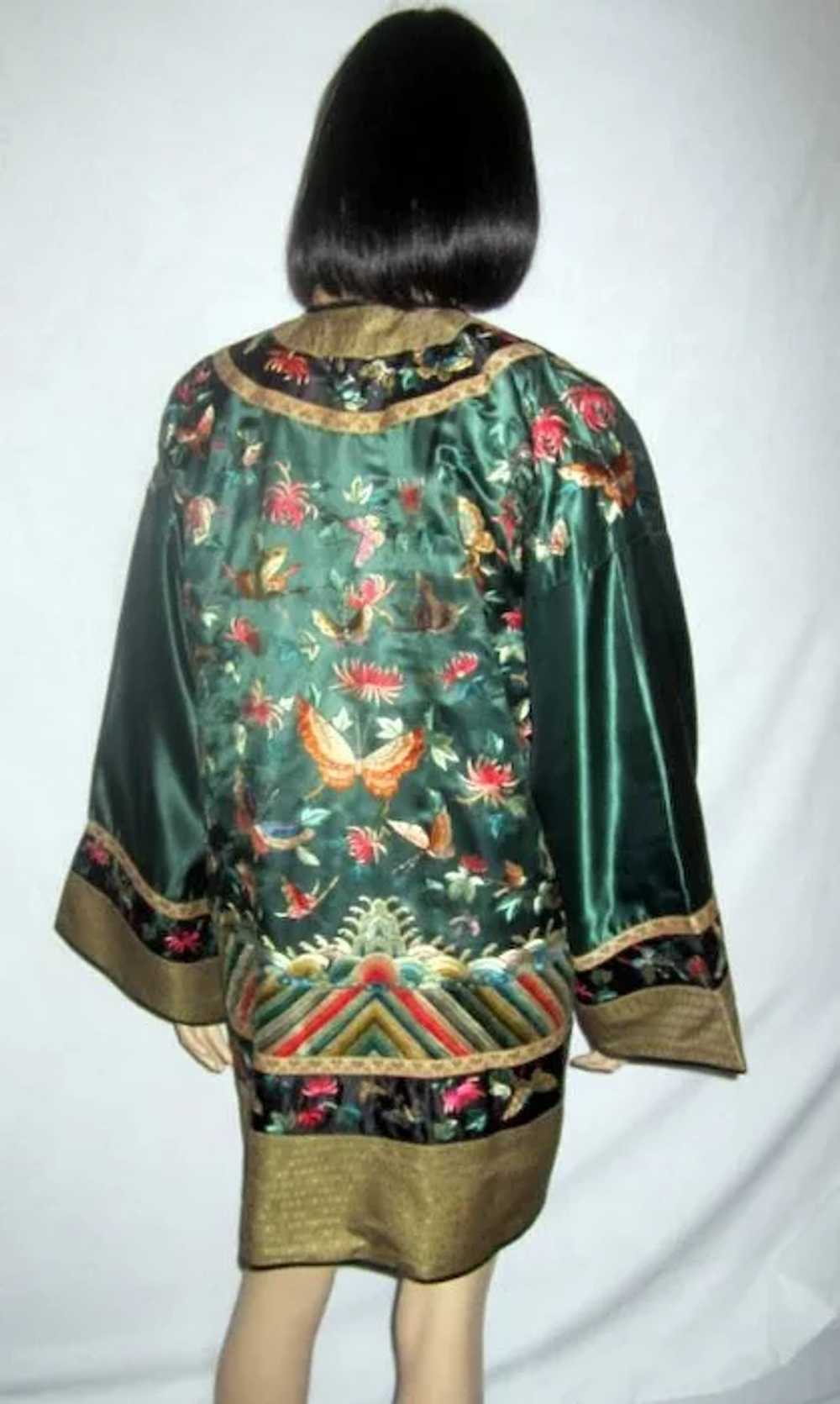 Forest Green Chinese Embroidered Jacket - image 4