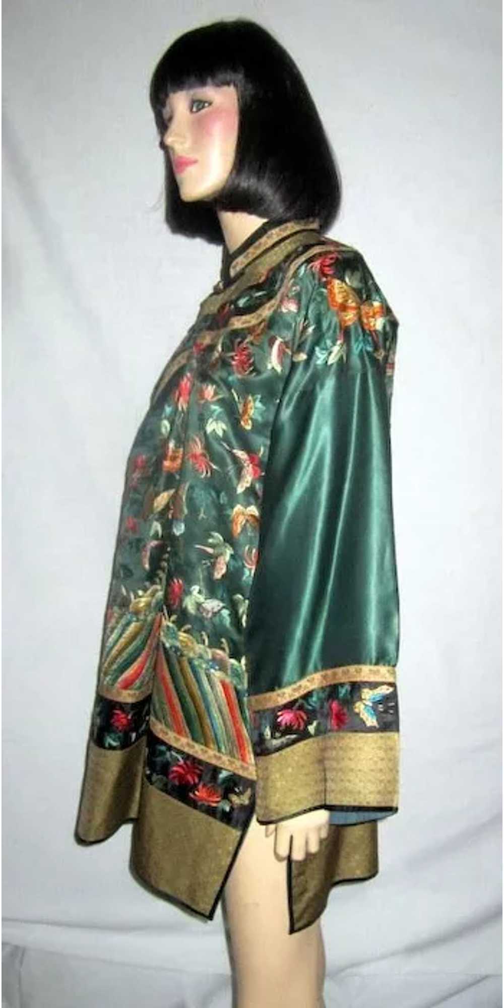 Forest Green Chinese Embroidered Jacket - image 6
