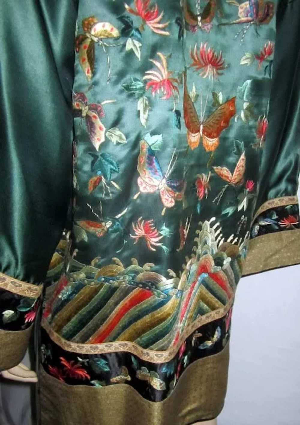 Forest Green Chinese Embroidered Jacket - image 7